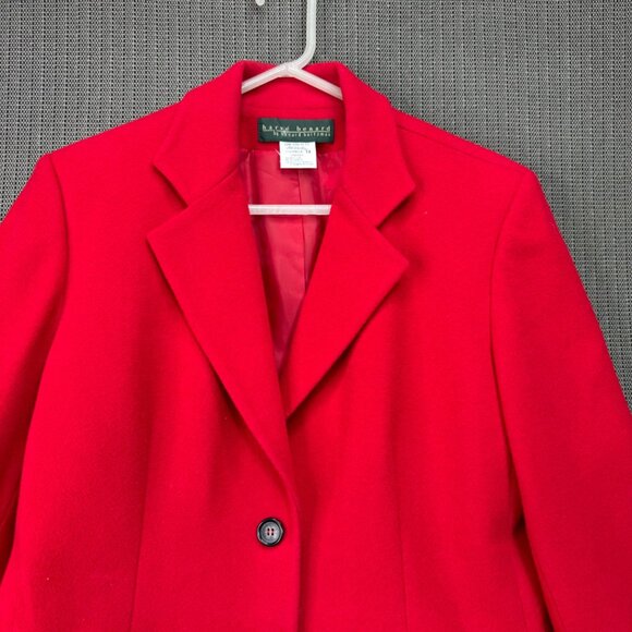 Hervé Benard Womens Blazer Size 14 Red Wool & Cashmere Blend - Picture 7 of 9